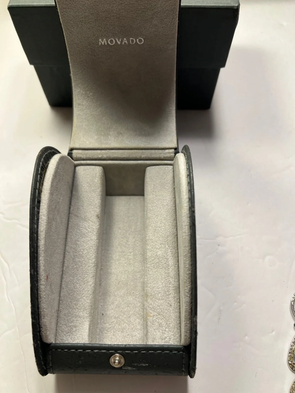 Vintage Movado Watch Box Gray Empty Used